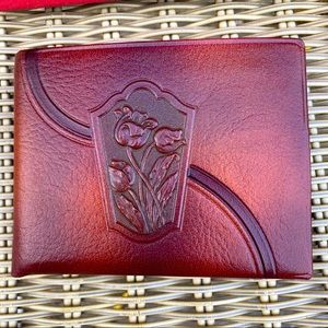 Meeker made vintage leather wallet in box